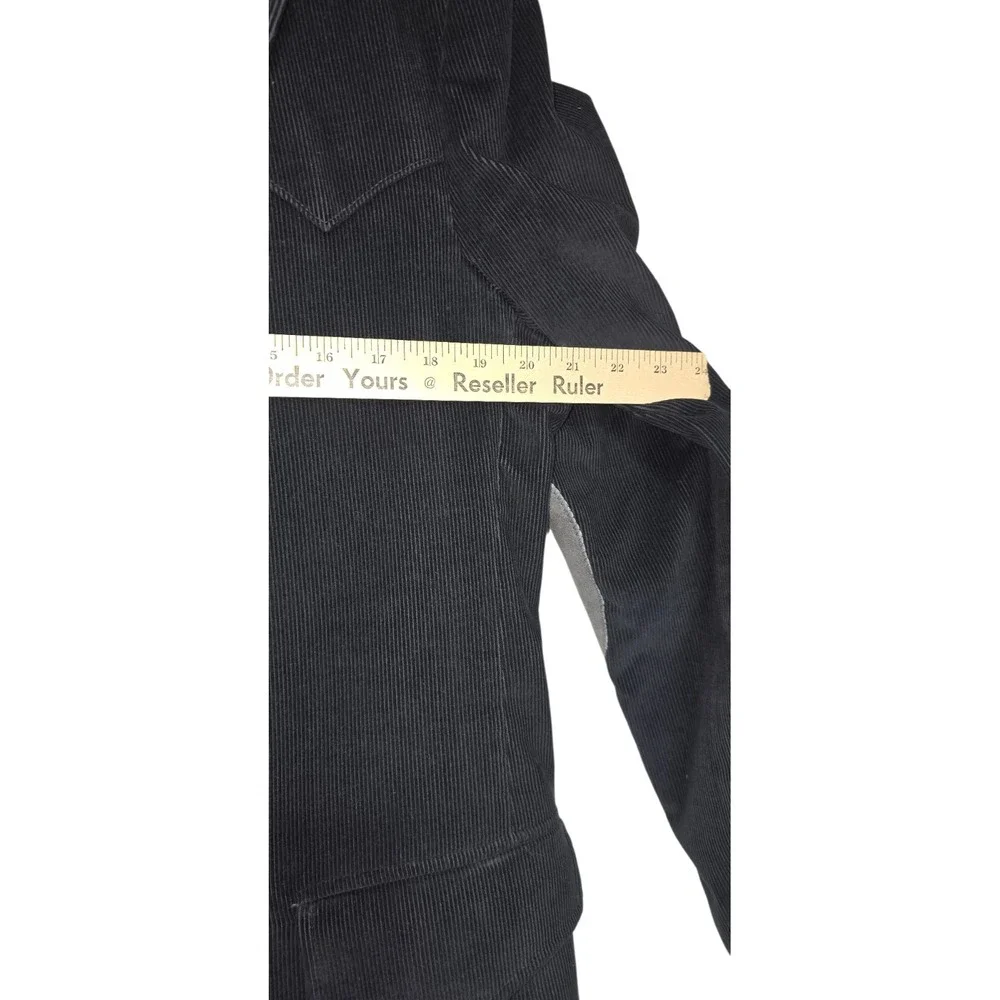 BRAD WHITNEY‎ Vintage Western Blazer Mens 40 Tall Black Corduroy Elbow Patch